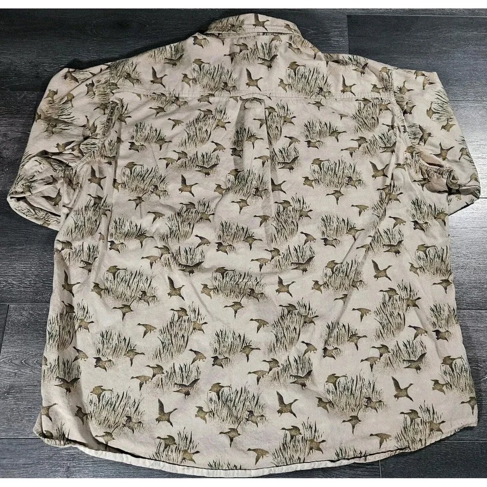 Woolrich Flying Ducks Shirt Mens XL Brown Hunting Long Sleeve Outdoors Hiking - Picture 2 of 7
